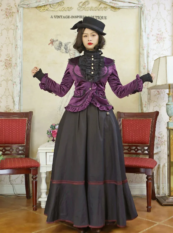 Lace Garden~Miss Hepburn~Vintage Lolita Velvet Coat and Dress Suit