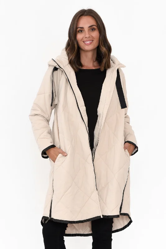Ramsay Cream Quilted Puffer Coat