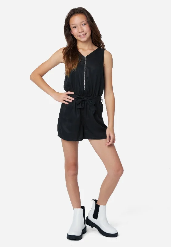 V-Neck Zip Romper