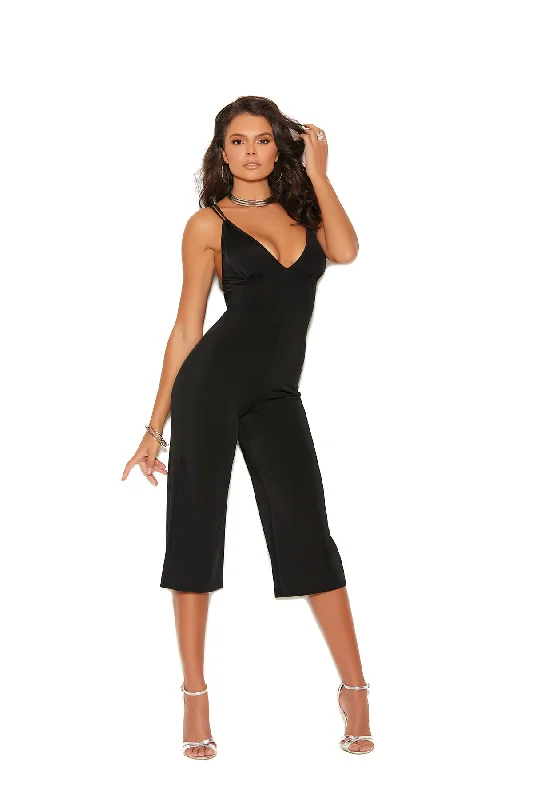 Relaxed Lycra Deep V Jumpsuit