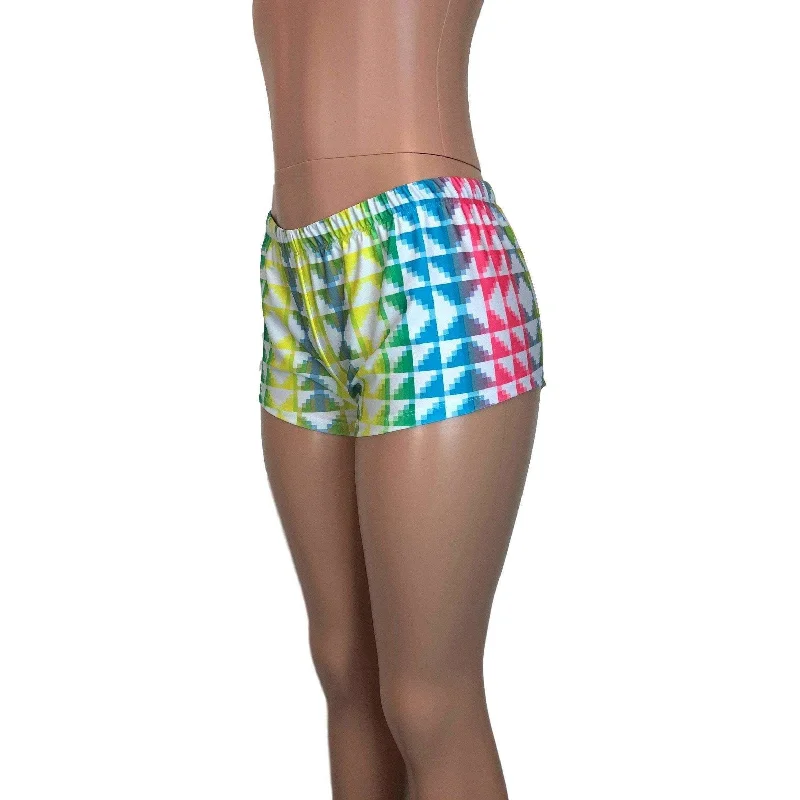 SALE - SMALL - Rave Shorts - Neon Tetris
